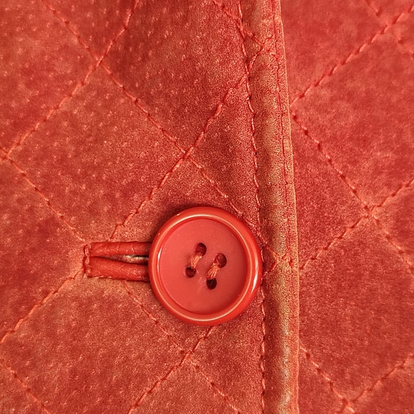 Bagatelle Suede Leather Rust Quilted Women's Blazer - Picture 7 of 13